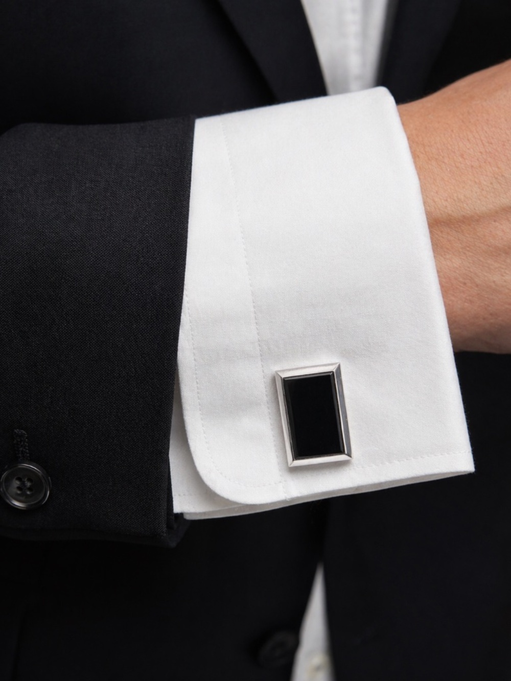 Vintage Black Tie Cufflinks & Stud Set – Black Onyx Style Formal Dress Set